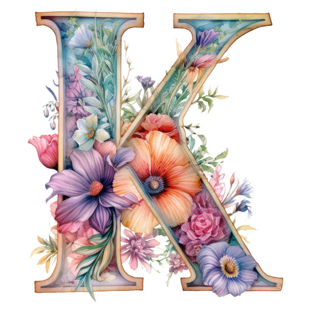 Alphabet Flowers Fabric Panel 2
