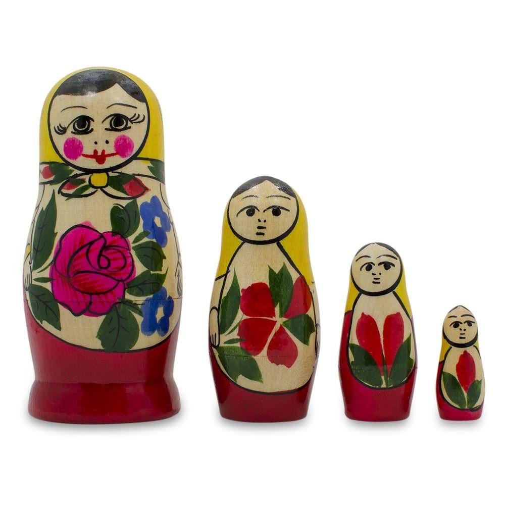 Set of 4 Unfinished Wooden Nesting Dolls DIY Craft Blanks for Painting 4 Inches