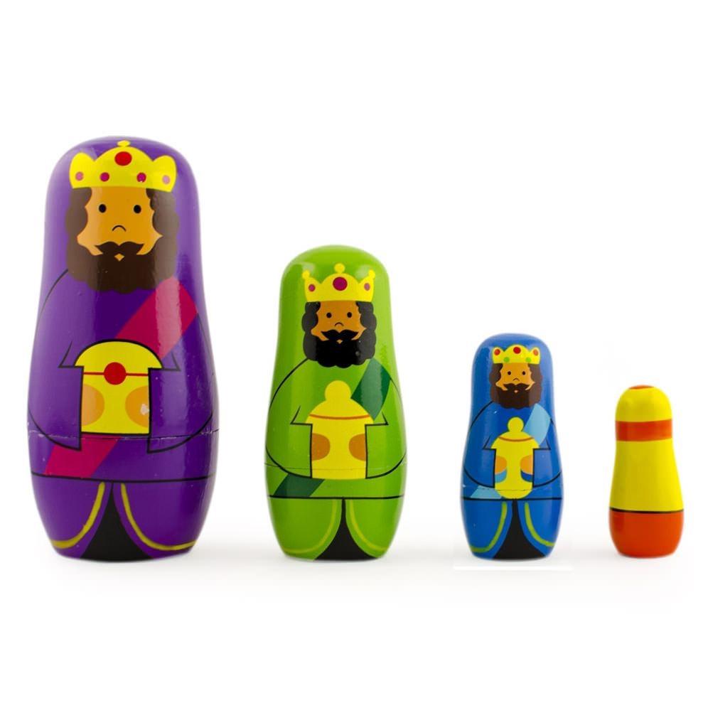 Set of 4 Unfinished Wooden Nesting Dolls DIY Craft Blanks for Painting 4 Inches